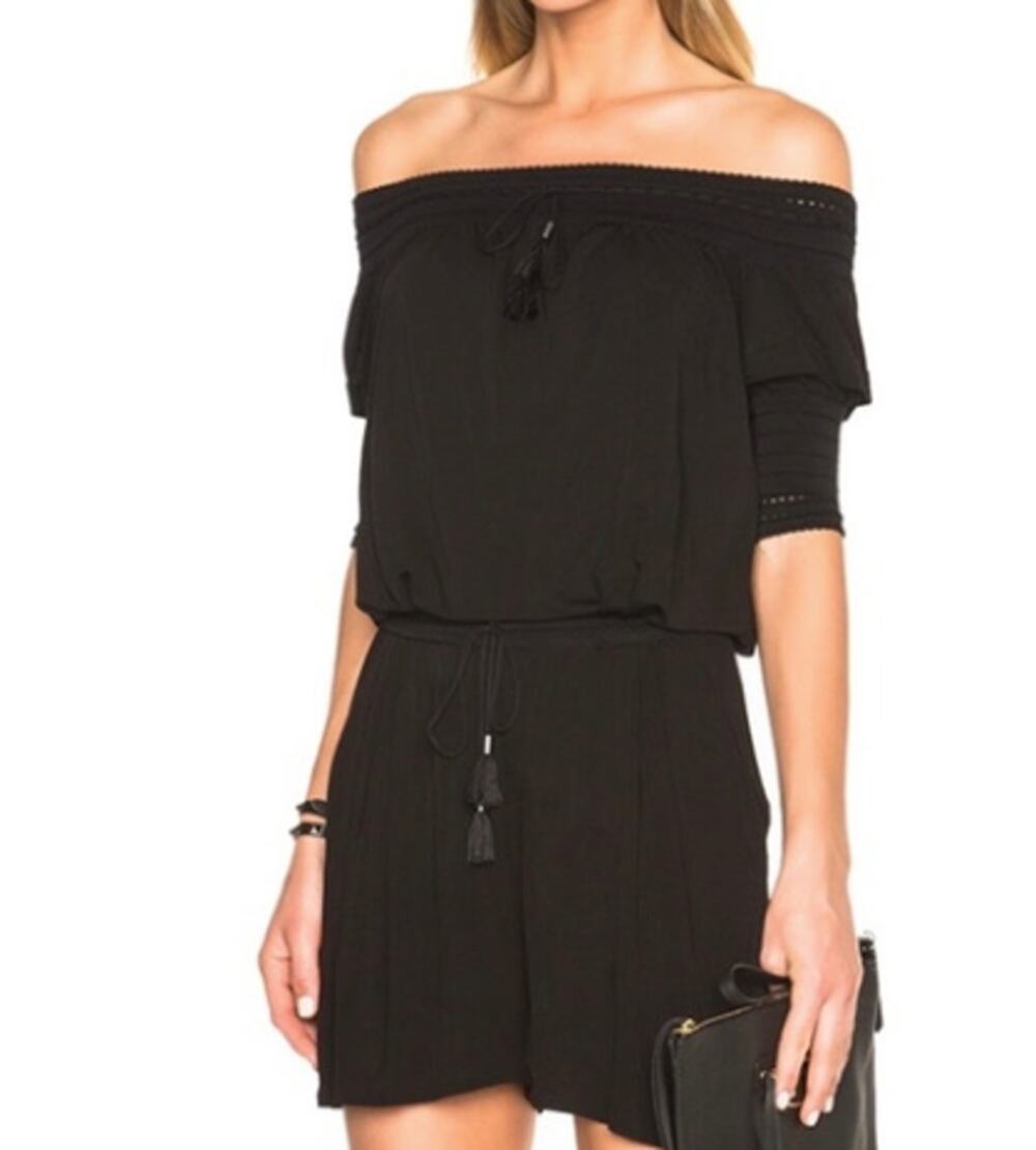 OHNE TITEL Romper Shorts Off Shoulder Black Small
